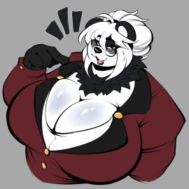 1girls anthro bear big_breasts breasts busty cleavage clothing female female_only ginnette_(whateverdoes) huge_breasts large_breasts looking_at_viewer milf mother nathanatwar original panda solo ursid whateverdoes