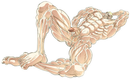 flaccid flaccid_penis flexing grappler_baki jack_hanma male male_focus muscles nude nude_male penis unagi_(pixiv) white_skin