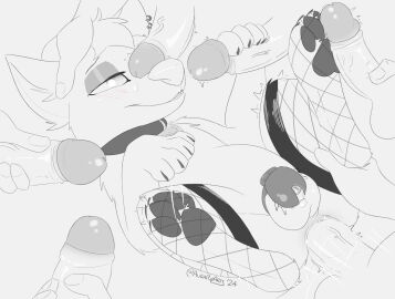 anal anal_sex animal_genitalia animal_penis anus ass aurapuparts balls blush bodily_fluids bolt_(bolt) bolt_(film) canid canine canis chastity_cage chastity_device clothing collar cum cum_on_face digital_media_(artwork) disney domestic_dog ear_piercing ear_ring erection eyeshadow feet femboy feral fishnet fishnet_legwear foot_fetish foot_play foreskin fur genital_fluids genitals german_shepherd girly group group_sex hair handjob herding_dog hi_res hindpaw human human_on_feral interspecies knot legwear makeup male male/male male_penetrated male_penetrating male_penetrating_male mammal masturbation pastoral_dog pawpads paws penetration penile penile_penetration penis penis_in_ass penis_on_face piercing precum ring_piercing sex simple_background stockings uncircumcised zoophilia