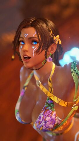 big_breasts dark-skinned_female female female_only miary_zo tekken tekken_8