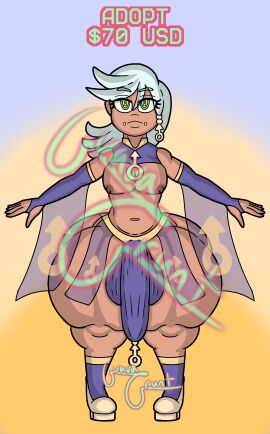 1boy 2d adoptable ass balls big_ass big_balls big_penis blue_clothing clothed clothed_male erection femboy feminine_male green_eyes guavagrunt heels huge_ass hyper_hips jewelry long_gloves male male_only male_symbol panties penis priest simple_background solo solo_male tan_skin thick_thighs thighs white_hair