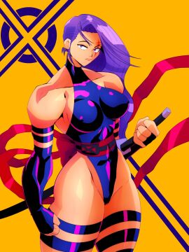 1girls 2024 arm_strap arm_straps athletic athletic_female bigred2099 blue_arm_strap blue_elbow_gloves blue_thigh_strap blue_thighhighs blue_thong_leotard breasts elbow_gloves female fingerless_elbow_gloves highleg_leotard holding_katana holding_melee_weapon holding_sword holding_weapon light-skinned_female light_skin long-haired_female long_hair long_purple_hair looking_at_viewer marvel marvel_comics muscular muscular_arms muscular_female muscular_shoulders ninja no_sex non-nude perky_breasts psylocke_(kwannon) purple_eyes purple_hair red_sash resting_bitch_face sash scar_across_eye shiny_clothes sleeveless sleeveless_leotard solo solo_female standing thigh_strap thigh_straps thighhighs thin_waist thong_leotard twitter wide_hips x-men yellow_background