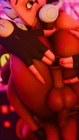absurd_res anthro anus ass blitzo_(helluva_boss) butt_grab duo exhibitionism hand_on_butt hellaverse helluva_boss hi_res imp male male/male moxxie_(helluva_boss) nocturnalfuzz public shocked spread_anus spreading
