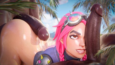 1girls 2024 2boys 3d 3d_(artwork) all_fours alternate_version_available arched_back ass ass_up assjob balls beach before_sex big_ass big_penis blender bottomless brite_raider buttjob cock_in_face cock_worship completely_nude dark-skinned_male dark_skin detailed_background epic_games erect_penis erection face_down_ass_up faceless_character faceless_male female female_focus fortnite fortnite:_battle_royale half-dressed half_naked headwear hi_res highres horny horny_female hot_dogging huge_cock imminent_sex interracial light-skinned_female light_skin looking_at_partner male male/female nude nude_male on_all_fours on_knees outdoors outside palm_tree penis pink_hair piroguh ramirez_(fortnite) seductive seductive_eyes seductive_look seductive_pose shiny shiny_skin sun sunlight sweat sweatdrop sweating sweaty thick_ass threesome topwear trio unseen_male_face watermark