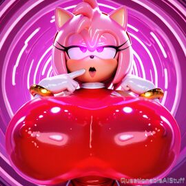 ai_generated altered_common_sense altered_perception big_breasts enormous_breasts female female_focus female_only furry furry_female furry_only gloves huge_breasts hypnosis hypnotic_eyes large_breasts nipple_bulge pink_eyes pink_hair questionableaistuff red_dress rings_on_wrists sonic_(series) sonic_the_hedgehog_(series) spiral_eyes swirly_eyes