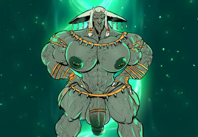 abs accessory anthro balls big_muscles big_penis bigsmoulder blue_eyes bovid caprine cock_ring flaccid genitals goat grey_body hair hands_on_hips hi_res huge_cock huge_muscles hyper hyper_muscles jewelry male male_only mammal muscles muscular muscular_male navel navel_piercing nintendo nipple_piercing nipples penis penis_accessory penis_jewelry piercing rauru_(tears_of_the_kingdom) solo tears_of_the_kingdom the_legend_of_zelda vein veiny_muscles veiny_penis white_hair