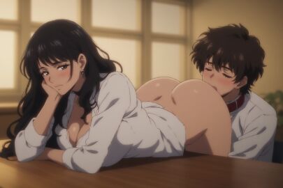 1boy 1woman ai_generated anilingus cunnilingus licking licking_ass licking_pussy milf straight