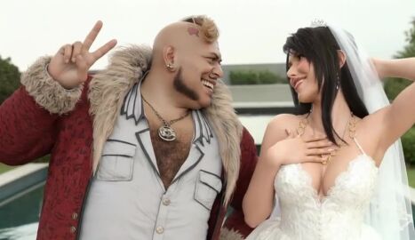 ai_generated couple couple_(romantic) don_corneo final_fantasy final_fantasy_vii final_fantasy_vii_remake kissing love tagme tifa_lockhart video wedding_dress