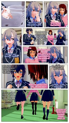 3d 3futas asada_shino balls comic dickgirl eydis_synthesis_ten futa_sans_pussy futanari group intersex koikatsu lovac22 masturbation nipples school_uniform self_upload shinozaki_rika sword_art_online sword_art_online:_alicization testicles text transformation