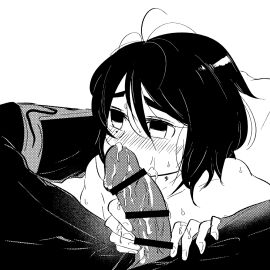 1boy 1girls after_fellatio after_oral after_sex armor armored_male big_penis black_hair blowjob blush blush_lines bodily_fluids bodysuit censor_bar censored censored_penis clothed_dom_nude_sub cum cum_drip cum_dripping cum_dripping_from_penis cum_on_hand face_closeup fellatio female hand_on_penis hand_on_thigh imagin kamen_rider kamen_rider_den-o_(series) large_penis legs_apart legs_spread male male/female messy_hair momotaros monochrome monster monster_boy monster_cock monster_on_human monster_on_male nude oral oral_sex penis penis_out ryotaro_nogami short_hair soremoiine sweat sweatdrop sweating young