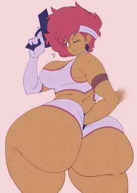 1girls ass big_ass big_booty big_butt big_hips bottom_heavy brown-skinned_female bubble_butt butt_digging cropped_legs curvaceous_ass curvaceous_body curvaceous_female curvaceous_figure curvaceous_hips curvaceous_thighs curvy curvy_body curvy_female curvy_figure curvy_hips curvy_thighs digging_up_in_they_ass dirty_pair earrings enormous_ass enormous_butt enormous_hips fat_ass fat_butt female female_focus female_only gigantic_ass gigantic_butt gigantic_hips gun hand_on_ass hand_on_butt hips hips_wider_than_shoulders holding_gun holding_pistol holding_weapon huge_ass huge_booty huge_butt huge_hips humongous_ass hyper_ass hyper_butt kei_(dirty_pair) lard_ass large_ass large_booty large_butt large_hips looking_back massive_ass massive_booty massive_butt massive_hips meaty_ass meaty_butt motion_blur motion_lines pear-shaped_figure pear_shaped pear_shaped_female pistol pistol_in_hand plump_ass plump_butt pompadour red_hair red_hair_female round_ass round_butt short_hair soft_ass solo solo_female solo_focus sports_bra sports_shorts sports_uniform sportswear tank_top tecfuzz thick_ass thick_butt weapon wide_hipped_female wide_hips