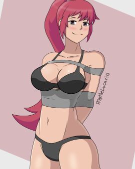 1girls aged_up bondage bra damsel_in_distress female female_only female_solo grown_up kushieda_minori minori_kushieda panties ponytail roythelucario solo solo_female solo_only tape tape_bondage tied_up toradora! underwear