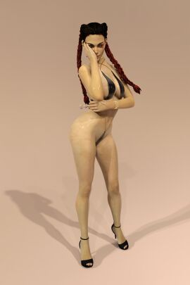 1girls apex_legends artist_request bikini braided_hair braided_twintails female female_focus female_only heels high_heels human human_only loba_(apex_legends) long_hair looking_away open-toe_heels ponytail simple_background solo solo_female solo_focus standing toeless_heels toeless_shoes twin_braids twintails