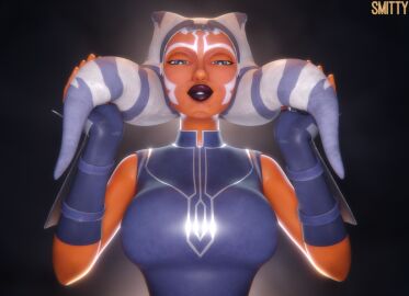 1girls 3d 3d_(artwork) ahsoka_tano artist_name blender_(software) breasts female female_focus female_only jedi large_breasts lekku orange_body orange_skin smitty34 star_wars star_wars:_the_clone_wars tagme togruta