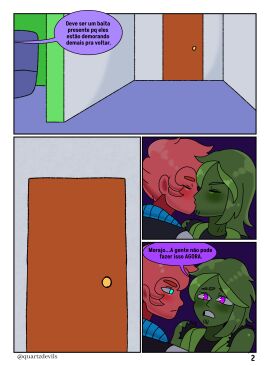 2boys azedo azedo_(adulto) boys comic comic_page face_closeup gay green_eyes kissing male male/male morajo mundo_torajo no_visible_genitalia portuguese_text quartz_devils red_hair yaoi