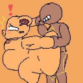 2boys anal anal_sex animated animated_gif anus ass balls balls_clenching big_belly commission commissioner_upload cum cum_in_ass cum_inside dragon_ball ear_pull fat_ass gaping gaping_anus gay gay_anal gay_sex gif heart_around_head inflation looking_back male male/male o_face oolong pig plap redsheep stomach_bulge yaoi