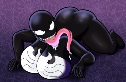 all_fours ass big_ass big_breasts big_butt breasts bubble_ass bubble_butt female halloween marvel marvel_comics saliva seductive she-venom someth1ngoranother spider-man_(series) symbiote tongue tongue_out
