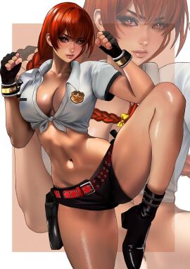 1girls ass big_ass big_breasts breasts cleavage dead_or_alive female female_only kasumi_(doa) kittymiya midriff navel solo thick_thighs