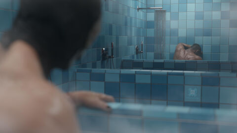 2boys 3d call_of_duty call_of_duty_modern_warfare_2_(2022) ghost_(modern_warfare_2) implied_masturbation john_mactavish male male/male male_focus male_only obbi_mation peeping peeping_tom shower shower_room showering simon_riley voyeur voyeurism watching