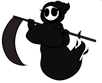 ass big_ass big_breasts boo_guy breasts clothed female female_only ghost ghost_girl greaper huge_breasts m-alpha mario_(series) nipples_visible_through_clothing no_bra scythe shy_gal tagme teasing