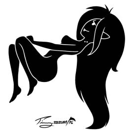 1girls adventure_time black_and_white cartoon_network female marceline silhouette solo timmy22222001