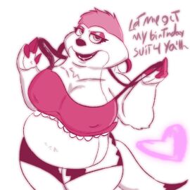 anthro birthday_suit female furry furry_female furry_mom herpestid mammal meerkat milf seductive self_upload the_lion_king the_lion_king_1½ timon's_ma underwear underwear_only