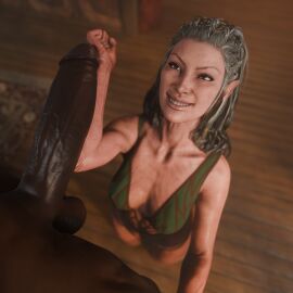 3d baldur's_gate baldur's_gate_3 big_dick_joy big_penis cock cock_worship comparing_to_arm dark-skinned_male dark_skin derpderp dick dungeons_and_dragons female forearm_cock forgotten_realms gilf huge_cock interracial jaheira male measuring measuring_penis milf older_female penis penis_awe