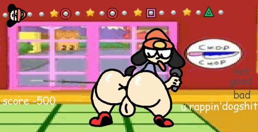 2d_animation aliasing animated anus ass ass_clapping backsack balls ballsack beanie big_ass big_butt blue_clothing blue_shirt blue_topwear canid canine clothing digital_media_(artwork) electronics english_text footwear gameplay_mechanics genitals glistening glistening_butt hat headgear headwear holding_object huge_ass huge_butt looking_at_own_butt looking_at_self looking_back loop male male_only mammal microphone nxyitn open_mouth parappa parappa_the_rapper profanity red_clothing red_footwear red_shoes screencap screencap_background seamless_loop shirt shoes short_playtime solo sony_corporation sony_interactive_entertainment tail tail_motion text thick_thighs topwear twerking x_anus