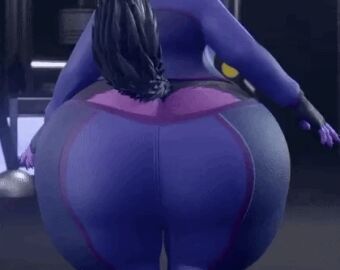 3d_animation animated ass_cleavage big_ass big_breasts blueberry_inflation breasts bubble_butt butt_crack female furry hellen_(zoidraws) huge_ass huge_breasts tagme thick_thighs wide_hips zoidberg656