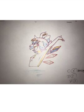 breasts cirno closed_eyes female hands_in_air jumping manpuku_jinja nipples official_art small_breasts tagme the_memories_of_phantasm touhou