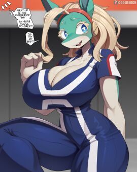 1girls bare_arms big_breasts blonde_hair blue_eyes breasts breasts_bigger_than_head cleavage clothed clothing color cooliehigh female female_focus female_only furry hi_res huge_breasts ippan_josei large_breasts long_hair my_hero_academia shark shark_girl sharp_teeth solo solo_female tagme thick_thighs