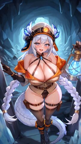 1girls animated breasts female game_cg huge_breasts kirsten_(project_qt) large_breasts light-skinned_female live2d nutaku project_qt slim_waist thick_thighs tight_clothing