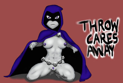 1girls breasts cloak dc dc_comics female female_only hood_up light-skinned_female light_skin medium_breasts nipples pale-skinned_female pale_skin pubic_hair purple_eyes purple_nipples purple_pubic_hair pussy rachel_roth raven_(dc) shippingwarguy small_breasts solo teen_titans vagina