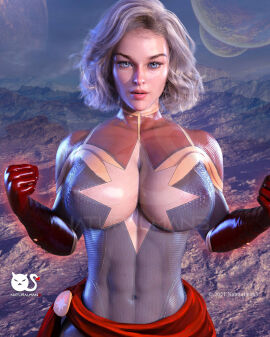 3d abs blonde_hair blue_eyes boob_window breasts captain_marvel carol_danvers cleavage cleavage_cutout female female_focus female_only fit fit_female hourglass_figure marvel marvel_comics muscular muscular_female naturalman3 navel_visible_through_clothes solo solo_female superheroine