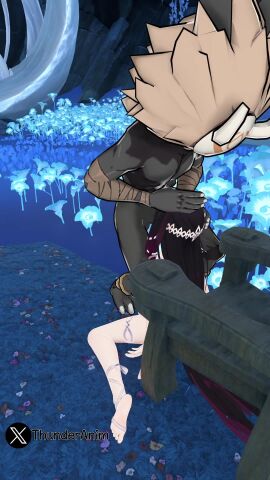 animated bare_legs bare_shoulders big_breasts black_body blender blowjob breasts_out columbina_(genshin_impact) deep_blowjob deepthroat defeat defeat_sex defeated defeated_heroine forced_oral forced_sex genshin_impact hilichurls_(species) horns lauma_(genshin_impact) missionary missionary_position missionary_sex nonconsensual oral oral_sex raped_by_enemy raped_by_monster raped_female sound tagme video