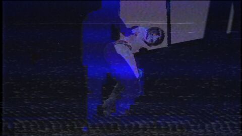 1girls ass brown_boots clothed_sex cum cum_on_ass denim_shorts female ghost glasses glitch miconisomi night panties pink_t-shirt pussy sex static t-shirt thigh_boots tiptoes vaginal_penetration