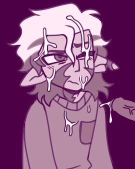 annoyed_expression bukkake cum_on_face cuntboy hunter_(the_owl_house) intersex male male_only the_owl_house