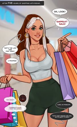 1girls 2024 anna_marie brown_hair brunette_hair curvaceous dark-skinned_male dark_skin female green_eyes hourglass_figure light-skinned_female light_skin lips male marvel marvel_comics minko mutant_(marvel) olena_minko red_lips rogue_(x-men) southern southern_belle superhero superheroine tagme two-tone_hair white_hair white_skin white_streak x-men