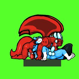 animated bates_(oh_so_hero!) big_penis furry gay handjob joe_(oh_so_hero!) male masturbation oh_so_hero! oral oral_penetration oral_sex penis small_dom_big_sub yaoi