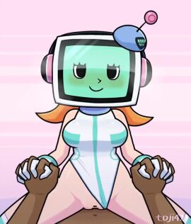 1girls alt_(pop'n_music) animated bar_censor black_eyes censored gloves headset long_hair mp4 object_head orange_hair pop'n_music pop'n_music_artstyle pussy robot robot_girl sex sleeveless toji_(artist) video white_gloves