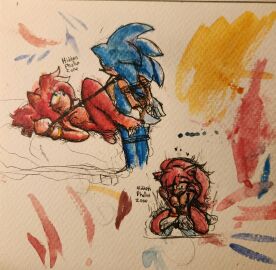 amy_rose bedroom_eyes bondage breasts collar female female_on_top female_penetrated femdom furry heart hiddenphallice_(artist) hiddenphalluszone laying_down leash penetration restrained riding sex sonic_(series) sonic_the_hedgehog sonic_the_hedgehog_(series) standing straight traditional_media_(artwork) watercolor_(artwork)