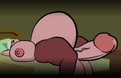 1futa animated babyfat balls big_balls big_belly big_breasts blonde_hair breasts cartoony female female_pred ffsiwli_(artist) futa_only futanari huge_breasts implied_digestion intersex mostly_nude nude nude_futa solo vore vore_belly zoey_dardana