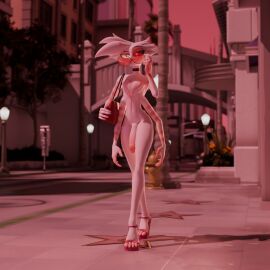 3d 3d_(artwork) 4_arms angel_dust_(hazbin_hotel) casual_nudity cock fishfunk fur gay glasses hazbin_hotel male penis public spider vivienne_medrano