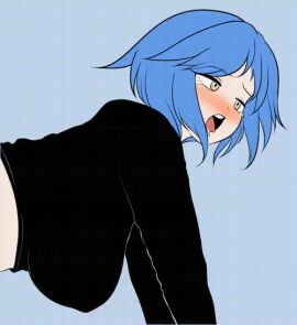 1girls ahe_gao animated big_breasts blue_hair bouncing_breasts breasts clothed_sex crying doggy_style female flushed gif goldpixie huge_breasts jiggle manhwa tagme tears webtoon