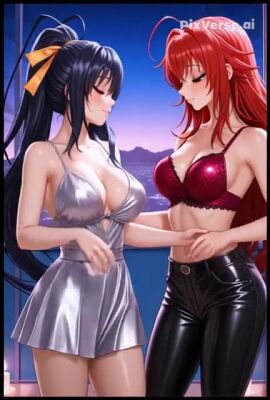 2girls ai_generated akeno_himejima girl_on_girl girlfriends high_school_dxd lesbian_couple lesbian_focus lesbian_kiss rias_gremory rias_x_akeno sapphic tagme video yuri