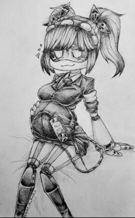 1girls 2d female female_only glitch_productions heart holding_belly humanoid humanoid_robot j_(murder_drones) kiskis murder_drones pregnant robot robot_girl robot_humanoid screen_face solo traditional_media_(artwork)