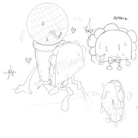 bowtie female futa_on_female futanari inanimate_insanity intersex microphone microphone_(ii) no_color object_show object_shows russian_text sex taco taco_(ii) white_background yuri