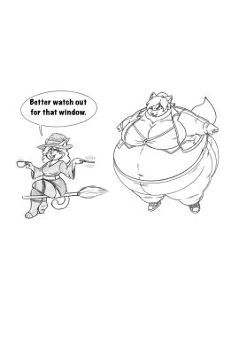 bbw big_breasts breasts cleavage female frisk_lk furry huge_breasts inflation overweight spherical_inflation thick_thighs wide_hips