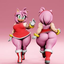 1girls 3d amy_rose amy_rose_(vulkyasha) anthro ass big_ass big_butt breasts eulipotyphlan female female_only green_eyes hedgehog hi_res mammal muscular muscular_anthro muscular_female pink_body sega solo solo_female sonic_(series) sonic_the_hedgehog_(series) thick_thighs vulkyasha