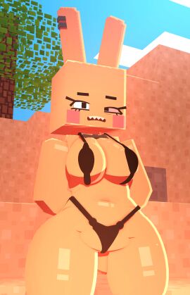 1girls 3d big_breasts bikini black_bikini blueblocky breasts bunny bunny_ears bunny_girl canid canine choker clothed clothing coresvoid digital_media_(artwork) female female_only fur hi_res lagomorph leporid mammal mine-imator minecraft oc original_character rabbit shadow simple_background smooth_skin solo thick_thighs thigh_highs thighs white_panties wide_hips